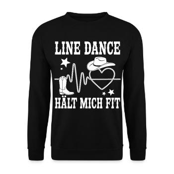 Danse en ligne Cowboy battement de cœur - Sweat-shirt Unisexe - noir - Devant - Alina (178cm) & Michal (187cm)