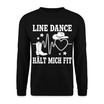 Line Dance Heartbeat Cowboy - Unisex Sweatshirt - black - Front - Alina (178cm) & Michal (187cm)