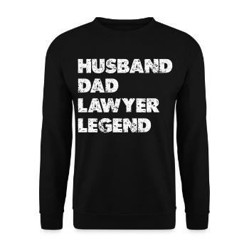 Husband Father Lawyer Legend - Unisex Sweatshirt - black - Front - Alina (178cm) & Michal (187cm)