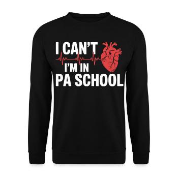 PA School Heartbeat Motto - Unisex Pullover - Schwarz - Vorne - Alina (178cm) & Michal (187cm)