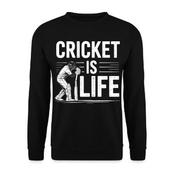 Drôle de cricket : Jeu de cricket vintage - Sweat-shirt Unisexe - noir - Devant - Alina (178cm) & Michal (187cm)