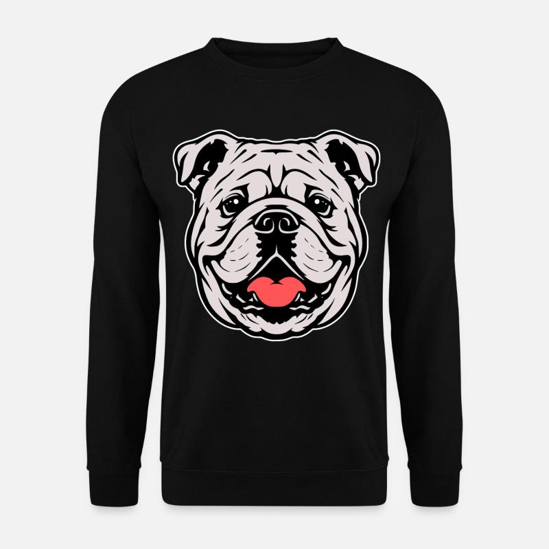 Bulldogge Kopf Illustration - Unisex Pullover - Schwarz