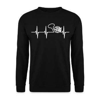 Ligne du Cor Français - Sweat-shirt Unisexe - noir - Devant - Alina (178cm) & Michal (187cm)