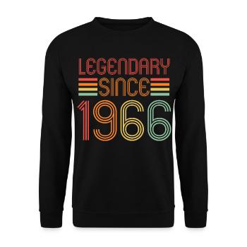 Legendary since 1966, Retro, Birthday - Unisex Sweatshirt - black - Front - Alina (178cm) & Michal (187cm)