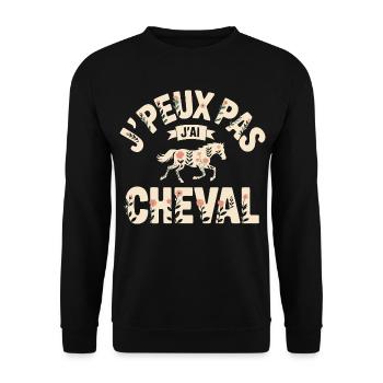 I can't I have horse - Unisex Sweatshirt - black - Front - Alina (178cm) & Michal (187cm)