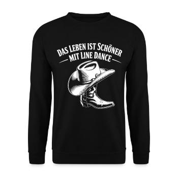 La vie est belle, danse en ligne, cowboy - Sweat-shirt Unisexe - noir - Devant - Alina (178cm) & Michal (187cm)
