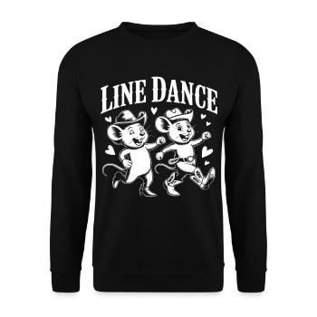 Line Dance Mäuse Retro - Unisex Pullover - Schwarz - Vorne - Alina (178cm) & Michal (187cm)