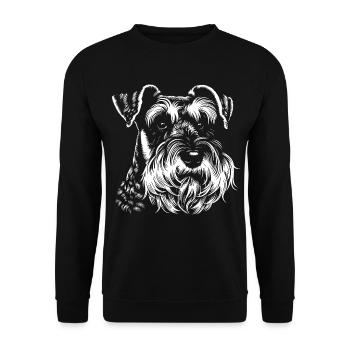 Schnauzer Line Style Portrait - Unisex Sweatshirt - black - Front - Alina (178cm) & Michal (187cm)