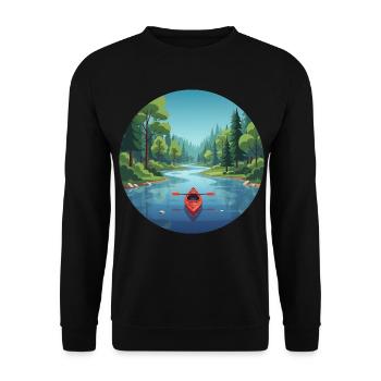 Canoë, kayak, canoë, canoë d’aviron canadien - Sweat-shirt Unisexe - noir - Devant - Alina (178cm) & Michal (187cm)