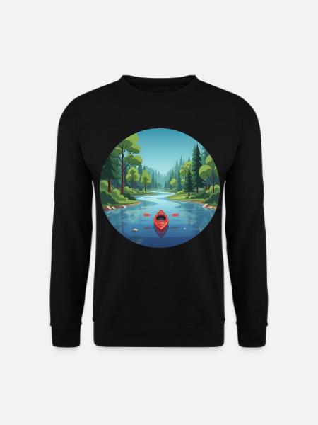 Kanu Kajak Ruderboot Canadier - Unisex Pullover - Schwarz