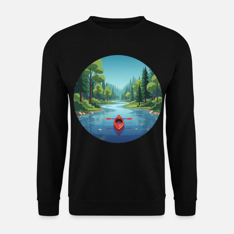 Kanu Kajak Ruderboot Canadier - Unisex Pullover - Schwarz