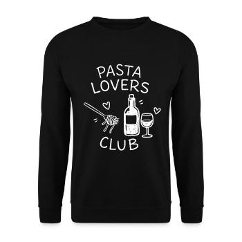 Pasta Lovers Club Wine Noodles Enjoyment Statement - Unisex Sweatshirt - black - Front - Alina (178cm) & Michal (187cm)