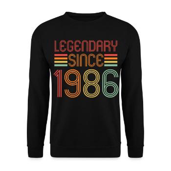 Légendaire depuis 1986, Rétro, Anniversaire - Sweat-shirt Unisexe - noir - Devant - Alina (178cm) & Michal (187cm)