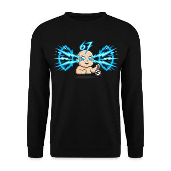 67 Six Seven Memes Funny Internet Trend - Unisex Sweatshirt - black - Front - Alina (178cm) & Michal (187cm)