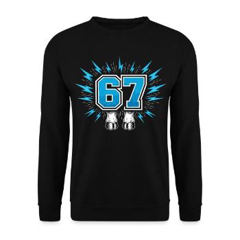 67 Six Seven - Cow's Hoof - Unisex Sweatshirt - black - Front - Alina (178cm) & Michal (187cm)