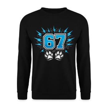 67 Six Seven Meme Funny | Dog Paw - Unisex Sweatshirt - black - Front - Alina (178cm) & Michal (187cm)