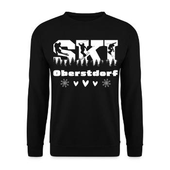 Ski fahren - Skiurlaub - Oberstdorf - Unisex Pullover - Schwarz - Vorne - Alina (178cm) & Michal (187cm)