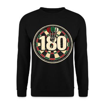 Retro Dartboard 180 Dartboard Darts Player - Unisex Sweatshirt - black - Front - Alina (178cm) & Michal (187cm)