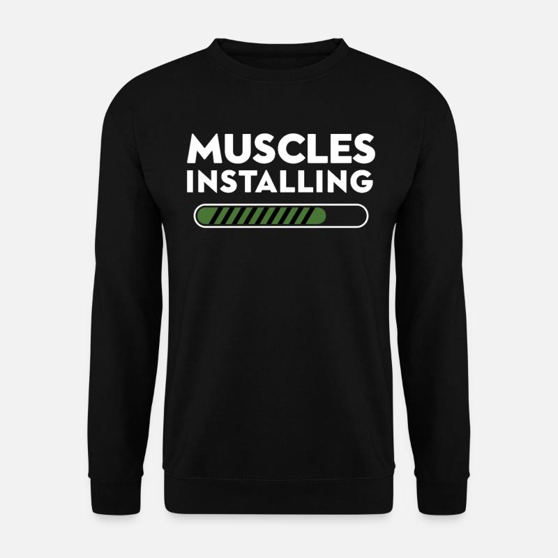 Muscles Installing Progress Graphic - Unisex Sweatshirt - black