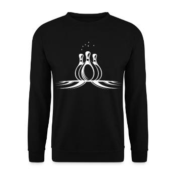 Bowling Pins Skizze - Unisex Pullover - Schwarz - Vorne - Alina (178cm) & Michal (187cm)