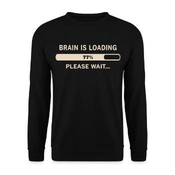 Brain Loading – Please Wait - Unisex Sweatshirt - black - Front - Alina (178cm) & Michal (187cm)