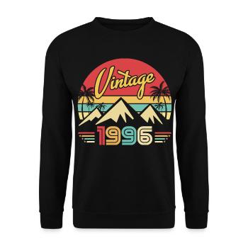 Année de Naissance 1996 Cadeau d'anniversaire 1966 - Sweat-shirt Unisexe - noir - Devant - Alina (178cm) & Michal (187cm)