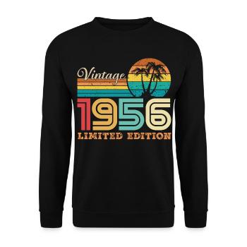 1956 Vintage 1956 Retro Birthday Gift - Unisex Sweatshirt - black - Front - Alina (178cm) & Michal (187cm)