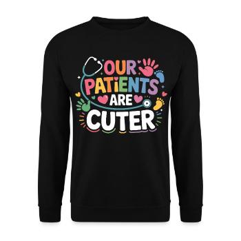Nos patients sont CutER - Sweat-shirt Unisexe - noir - Devant - Alina (178cm) & Michal (187cm)