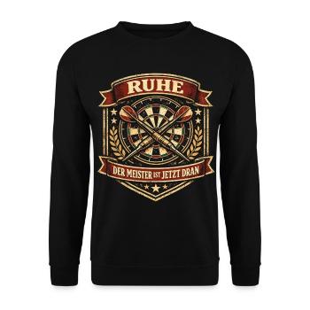 Maître de repos Joueur de Fléchettes Cadeau Drôle - Sweat-shirt Unisexe - noir - Devant - Alina (178cm) & Michal (187cm)