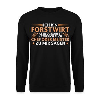Forestier, patron ou maître - ouvrier forestier - Sweat-shirt Unisexe - noir - Devant - Alina (178cm) & Michal (187cm)