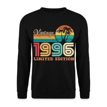 1996 Vintage Cadeau D'anniversaire Rétro 1996 - Sweat-shirt Unisexe - noir - Devant - Alina (178cm) & Michal (187cm)