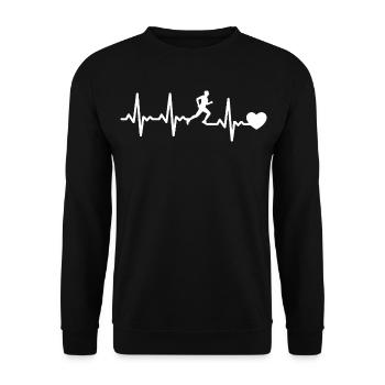 Conception du rythme cardiaque en course - Sweat-shirt Unisexe - noir - Devant - Alina (178cm) & Michal (187cm)