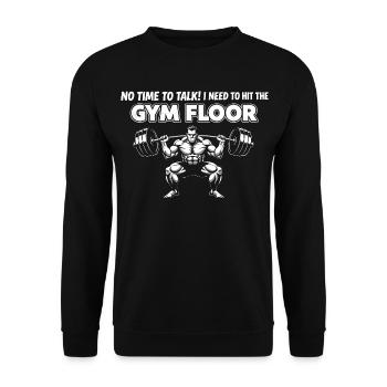 No Time To Talk Gym Kraftsport - Unisex Pullover - Schwarz - Vorne - Alina (178cm) & Michal (187cm)
