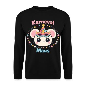 Karneval Maus Kostüm Damen Süß Fasching - Unisex Pullover - Schwarz - Vorne - Alina (178cm) & Michal (187cm)