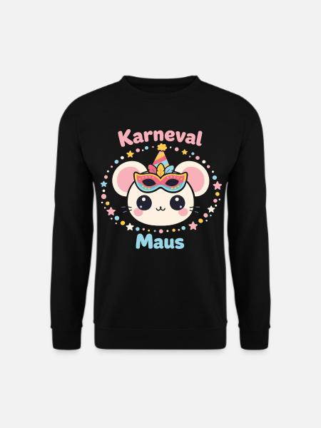 Karneval Maus Kostüm Damen Süß Fasching - Unisex Pullover - Schwarz