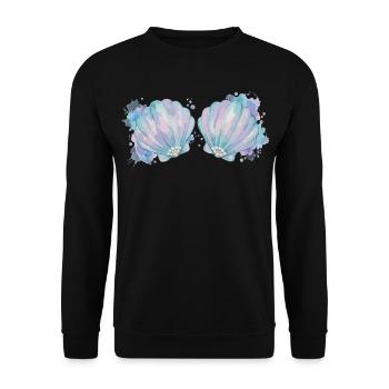 Meerjungfrau Karneval Kostüm Damen Fasching  - Unisex Pullover - Schwarz - Vorne - Alina (178cm) & Michal (187cm)