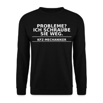 Car mechanic – problems? I unscrew them - Unisex Sweatshirt - black - Front - Alina (178cm) & Michal (187cm)