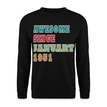 Vintage 1951 Anniversary Print - Unisex Sweatshirt - black - Front - Alina (178cm) & Michal (187cm)