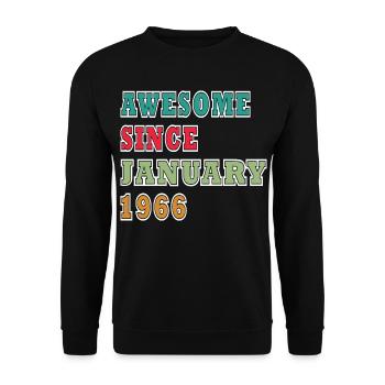 60e anniversaire Original Millésime janvier 1966 - Sweat-shirt Unisexe - noir - Devant - Alina (178cm) & Michal (187cm)