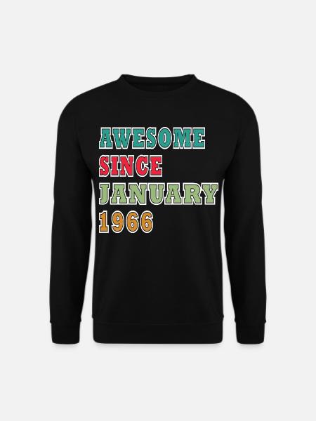 60th Birthday Original January Vintage 1966 - Unisex Sweatshirt - black