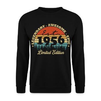 Légendaire depuis 1956 – cadeau d’anniversaire vintage - Sweat-shirt Unisexe - noir - Devant - Alina (178cm) & Michal (187cm)