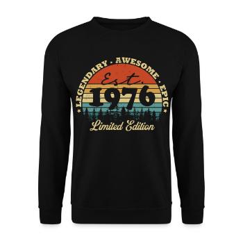Légendaire depuis 1976 – Cadeau d’anniversaire vintage - Sweat-shirt Unisexe - noir - Devant - Alina (178cm) & Michal (187cm)