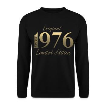50e anniversaire Original janvier 1976 - Sweat-shirt Unisexe - noir - Devant - Alina (178cm) & Michal (187cm)