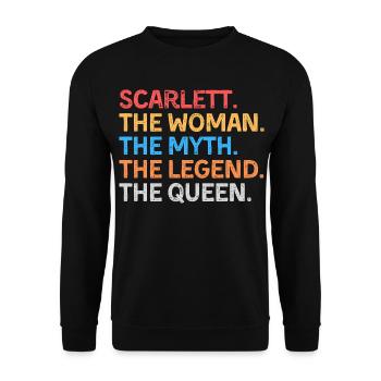 Scarlett la Femme Le Mythe La Légende La Reine - Sweat-shirt Unisexe - noir - Devant - Alina (178cm) & Michal (187cm)