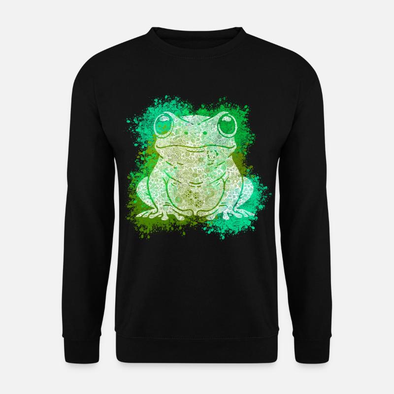 Zentangle-Frosch - Unisex Pullover - Schwarz