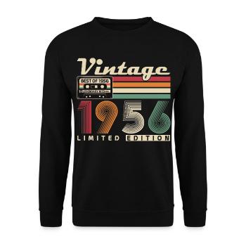 Original 1956 Vintage Vintage Anniversaire Rétro - Sweat-shirt Unisexe - noir - Devant - Alina (178cm) & Michal (187cm)