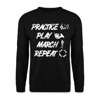 Entraînez-vous à jouer du cor français Répéter - Sweat-shirt Unisexe - noir - Devant - Alina (178cm) & Michal (187cm)