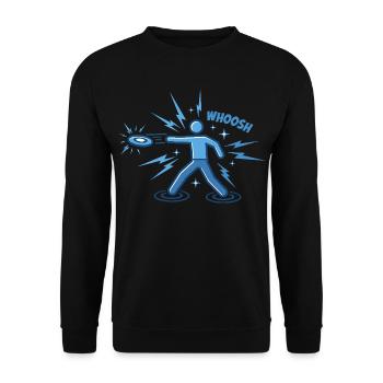 WHOOSH Lustiges Disc Golf Disc Golfer Fliegende Disc - Unisex Pullover - Schwarz - Vorne - Alina (178cm) & Michal (187cm)
