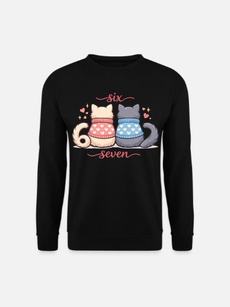 Katt Valentinsdag 67 Seks Syv Meme Gave Søt - Genser unisex - svart