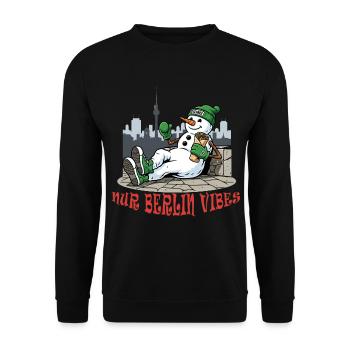 Nur Berlin Vibes - Fernsehturm Schneemann Design - Sweat-shirt Unisexe - noir - Devant - Alina (178cm) & Michal (187cm)